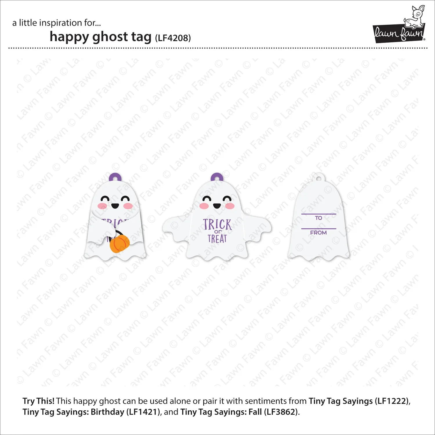 Lawn Fawn Happy Ghost Tag Stanzen Halloween