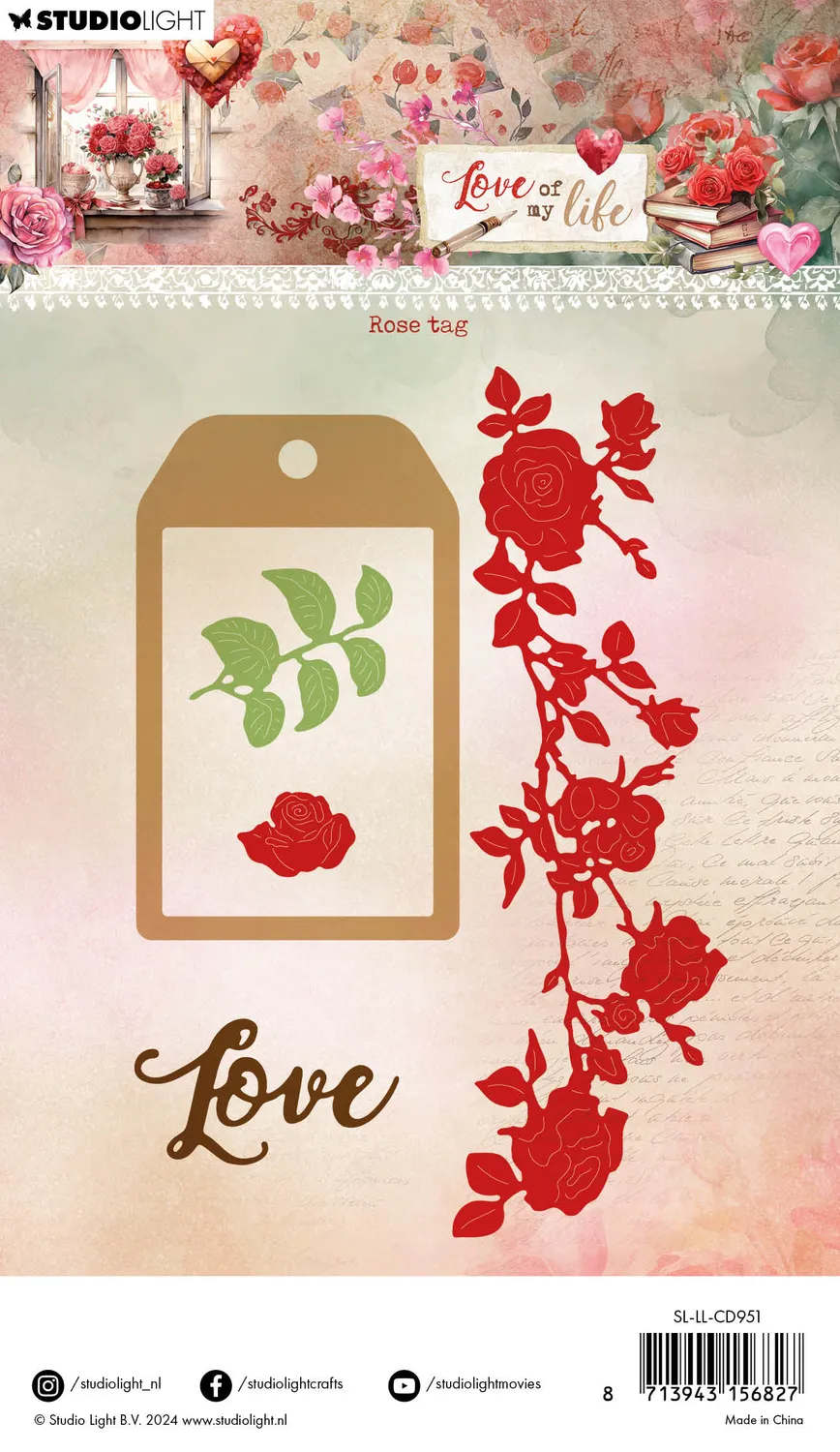StudioLight Love of my Life Rose Tag Stanzschablone