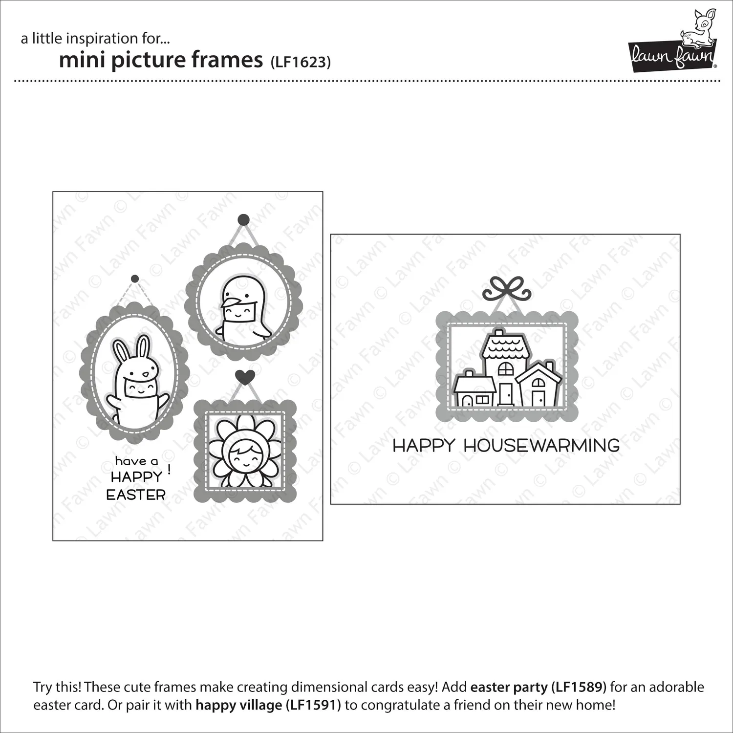Lawn Fawn Mini Picture Frames Stanzen Rahmen 4tlg