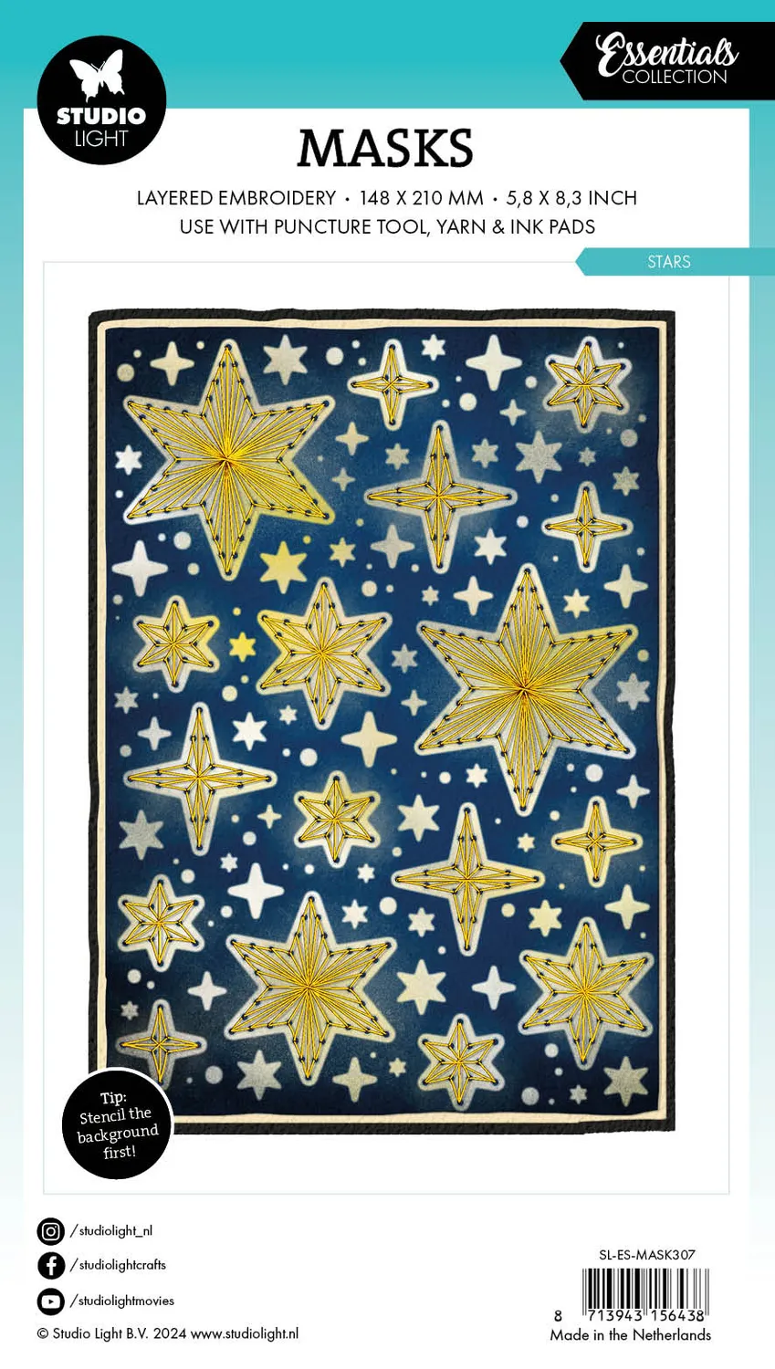Studio Light Essentials Maske Puncture Stars 148x210 mm