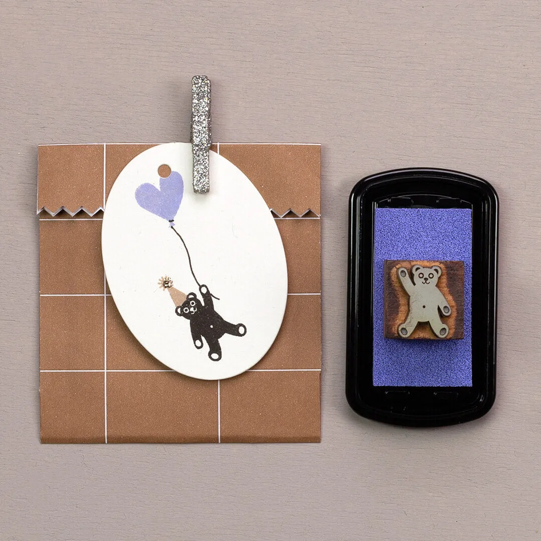 Perlenfischer Teddy bear Stempel Holz 13 x 18 mm