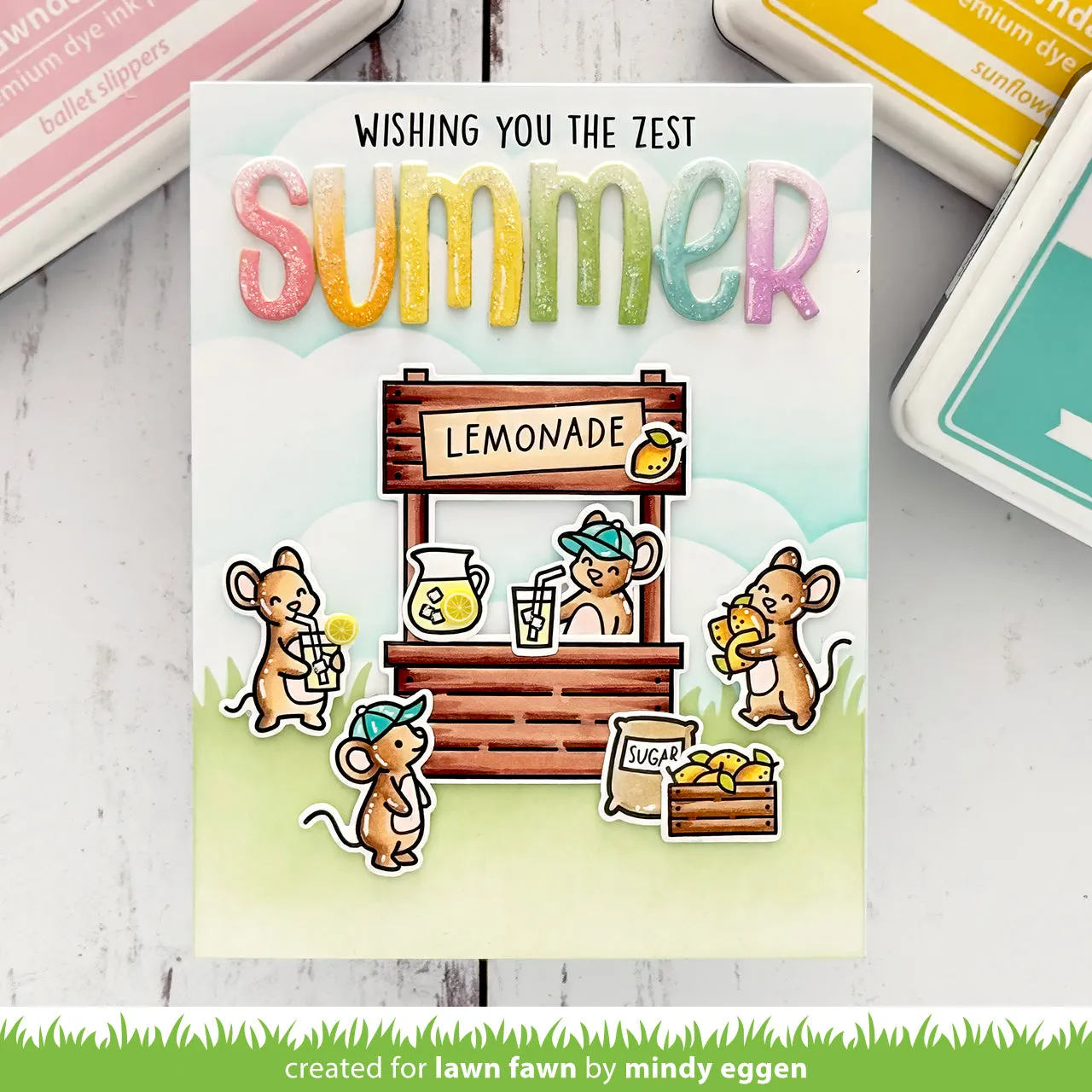 Lawn Fawn Make Lemonade Stempelset Mäuse Sommer
