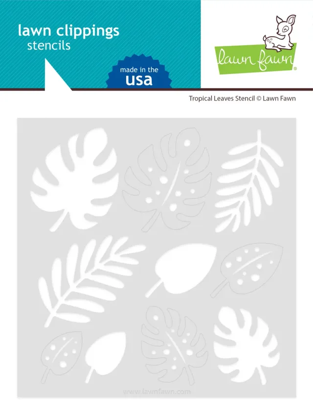 Lawn Fawn Tropical Leaves Stencil Schablone 15x15 cm