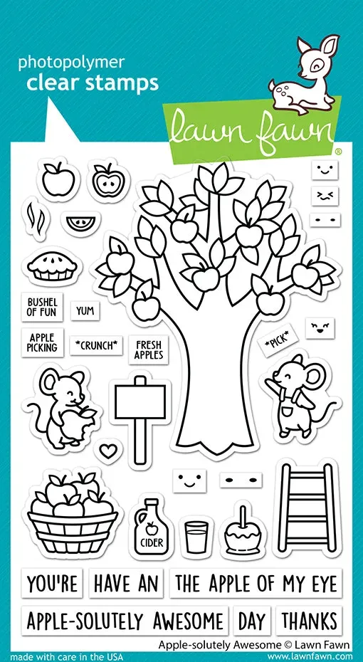 Lawn Fawn Apple-solutely Awesome Clear Stamps Mäuse Herbst