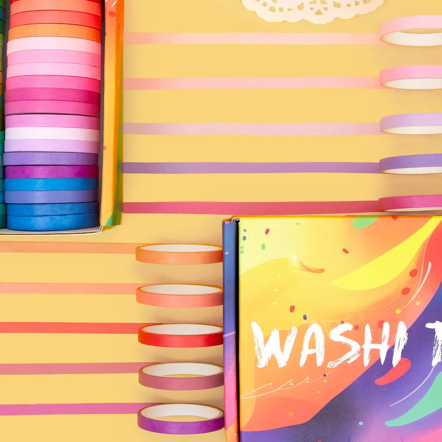 Ieebee Thin Washi Tape Set 60 Rollen 5 mm uni