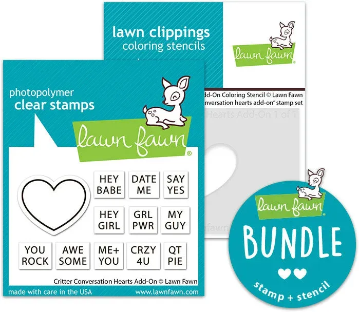 Lawn Fawn Critter Conversation Hearts Stempelset Bundle