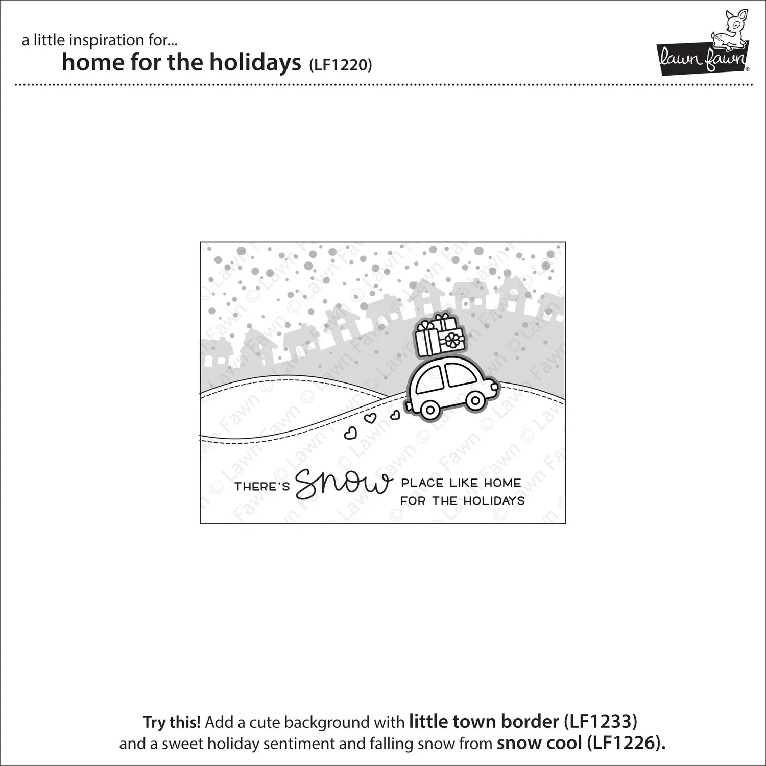 Lawn Fawn Home for the Holidays Clear Stamps Weihnachtsauto