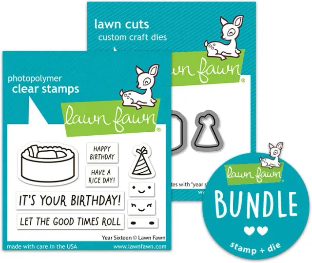 Lawn Fawn Year Sixteen Stempel Stanzen Bundle Sushi Geburtstag