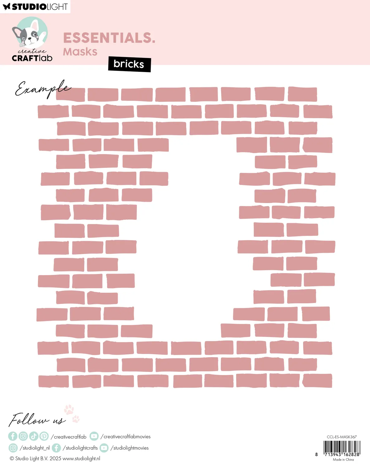 Creative Craftlab Essentials Maske Bricks 203x203mm Backstein