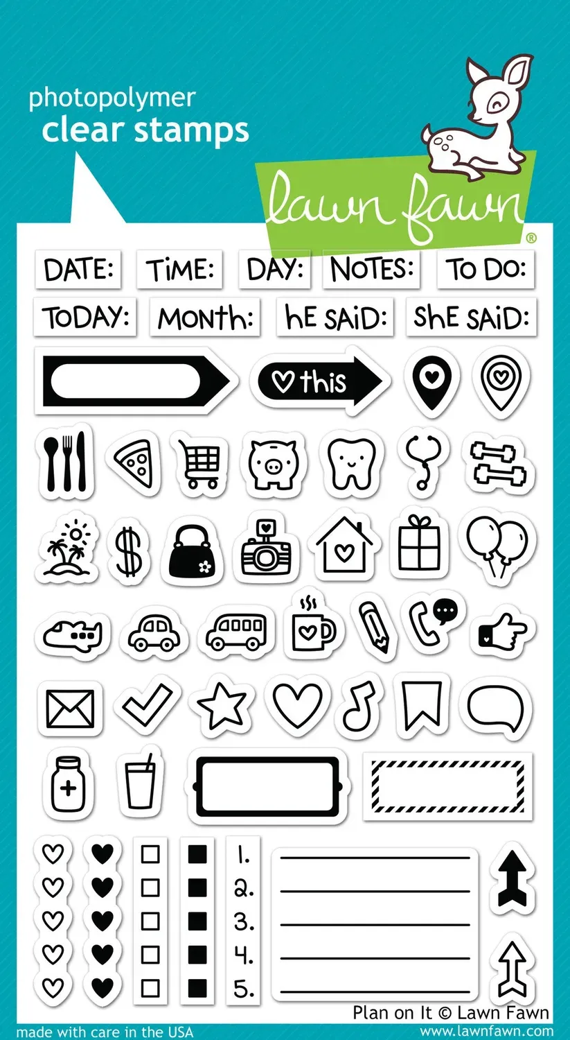 Lawn Fawn Plan on It Clear Stamps Planer Icons