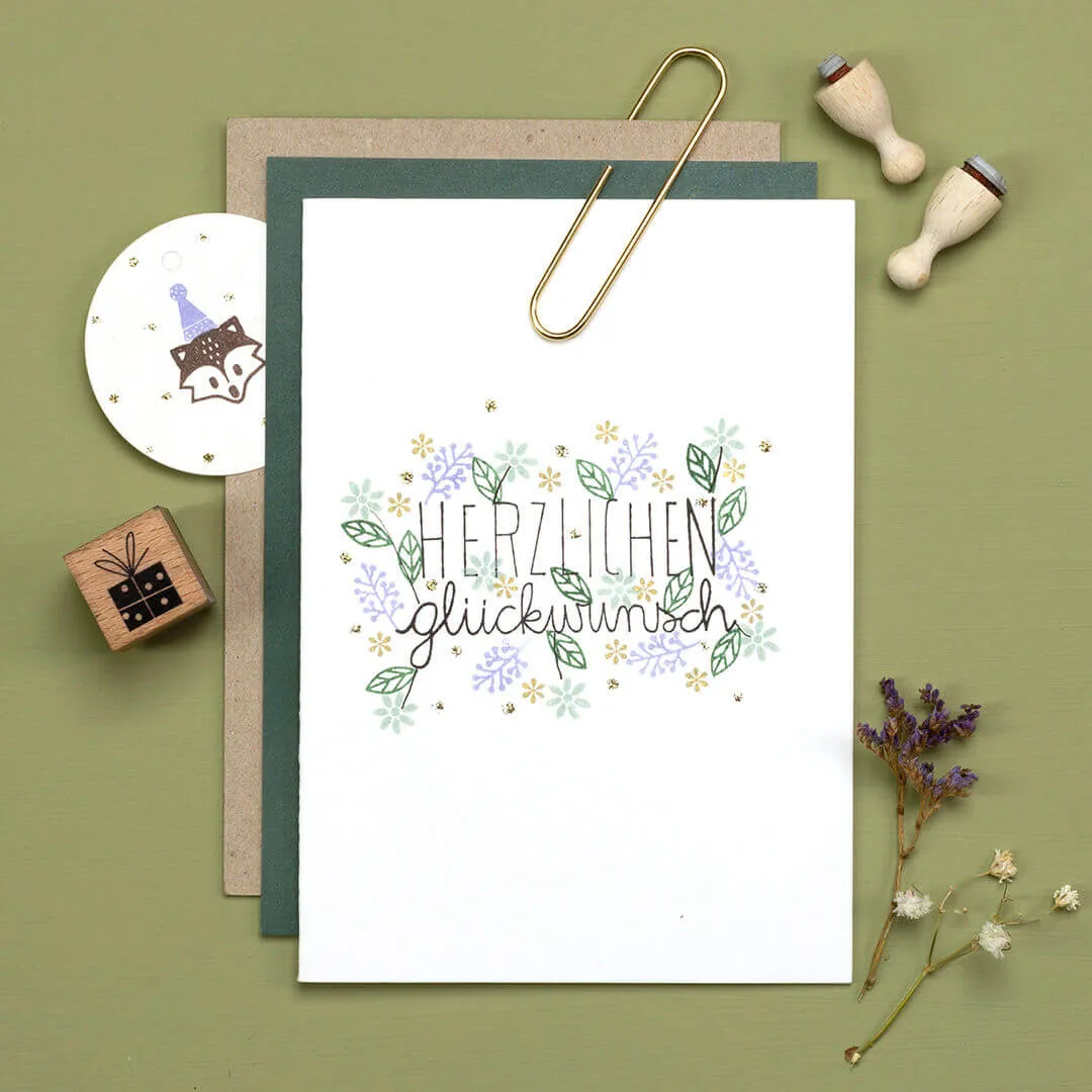 Perlenfischer Blatt outline mini Stempel 10x4 mm