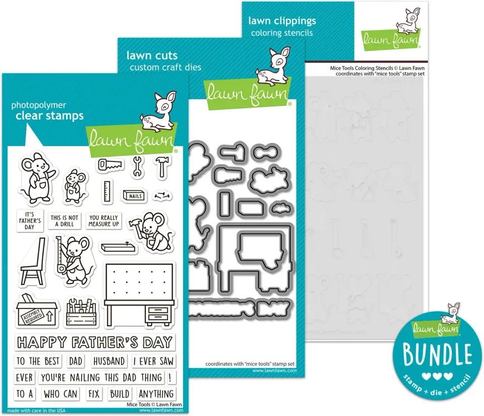 Lawn Fawn Mice Tools Stempel Bundle Stanzen Schablonen Vatertag