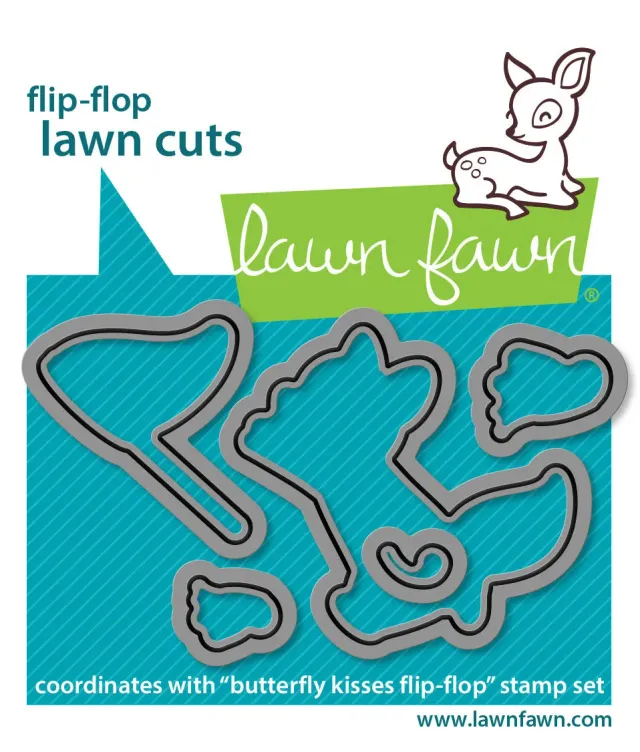 Lawn Fawn Lawn Cuts Butterfly Kisses Flip-Flop Stanzen
