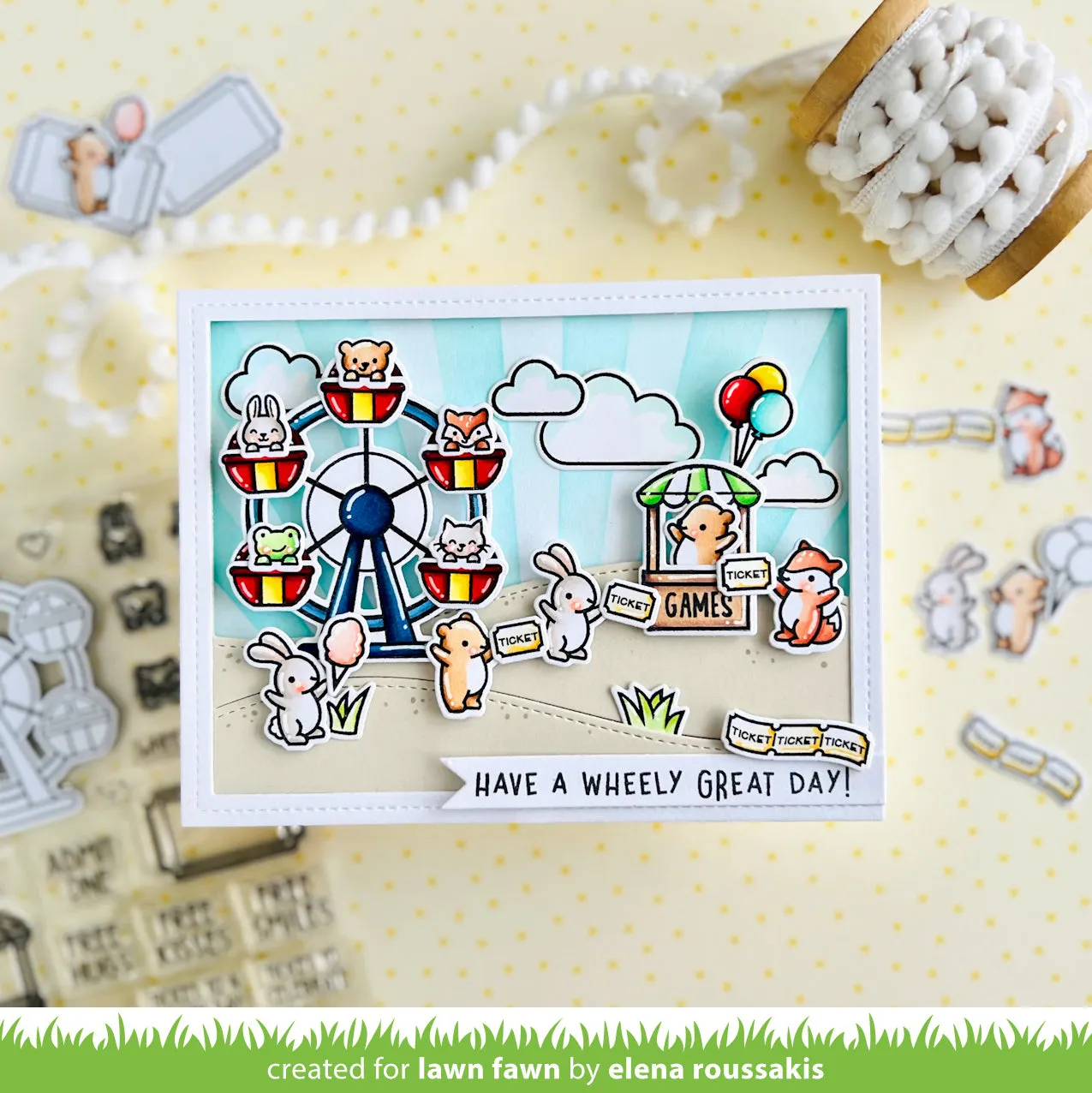 Lawn Fawn Coaster Critters Flip-Flop LF3075 Stempel
