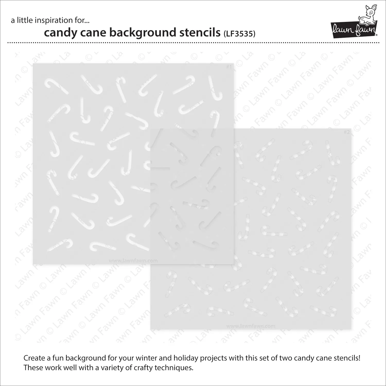 Lawn Fawn Candy Cane Hintergrund-Schablonen 15x15 cm