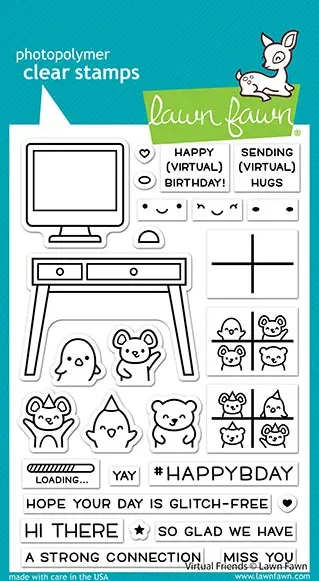 Lawn Fawn Virtual Friends Stempelset Computer