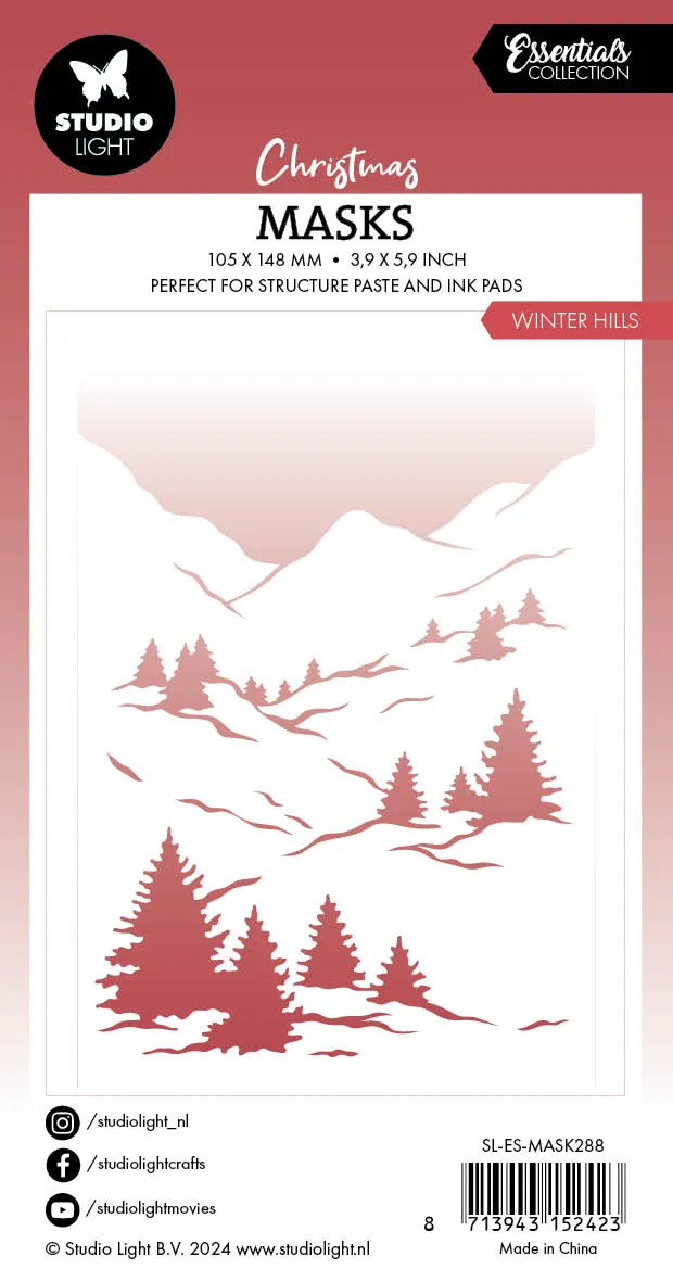 StudioLight Essentials Winter Hills Maske Schablone A6