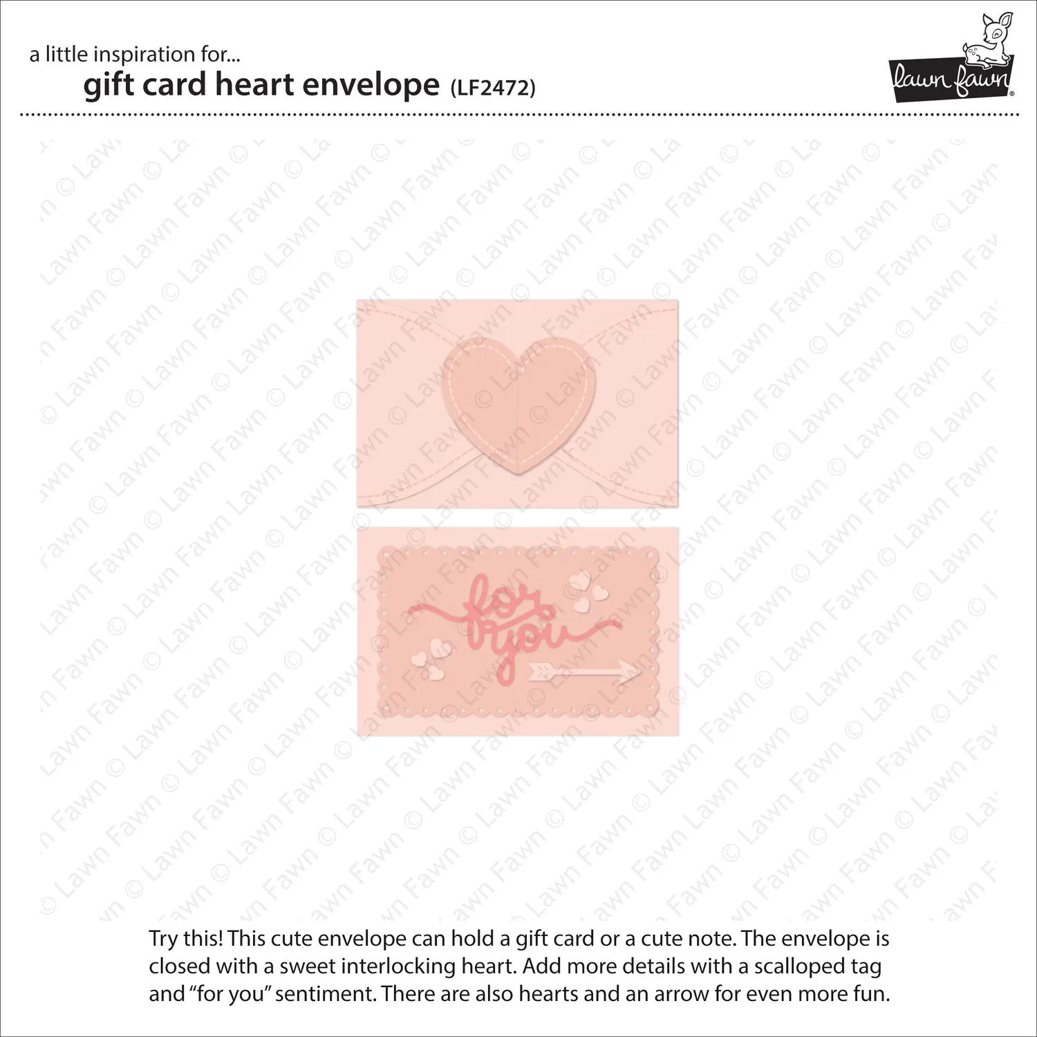 Lawn Fawn Gift Card Heart Envelope Stanzschablonen Herz
