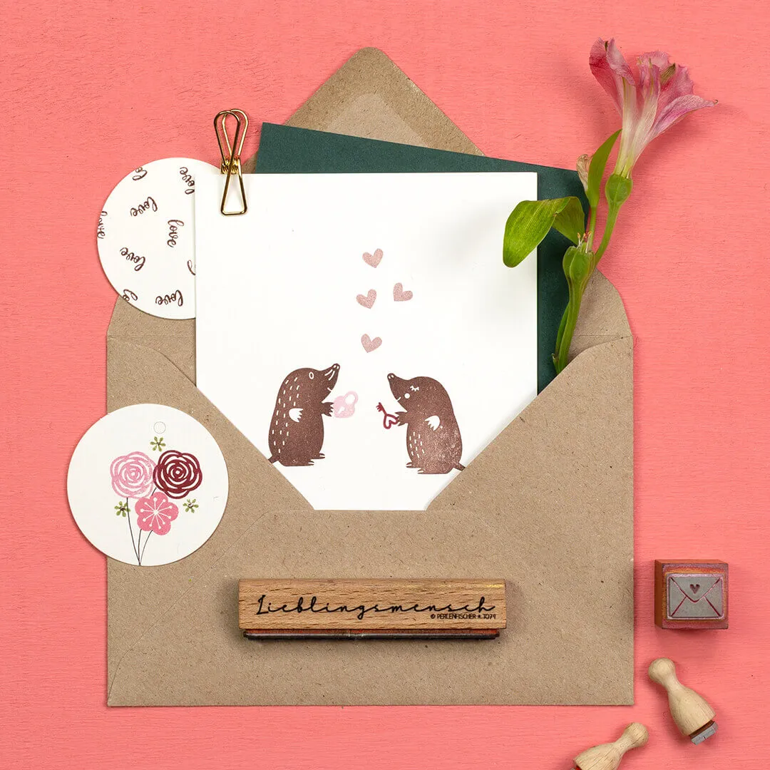 Perlenfischer Herz 3 mini Stempel 7x6 mm Liebe