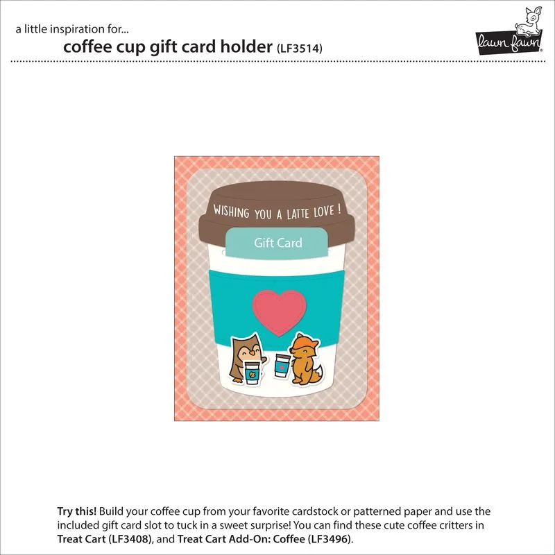 Lawn Fawn Coffee Cup Gift Card Holder LF3514 Stanzen