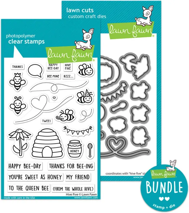 Lawn Fawn Hive Five Stempel+Stanzen Bundle Biene