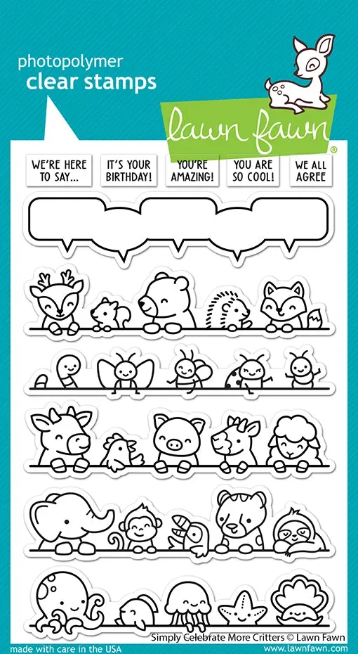 Lawn Fawn Simply Celebrate More Critters LF3164 Clear Stamps Tiere