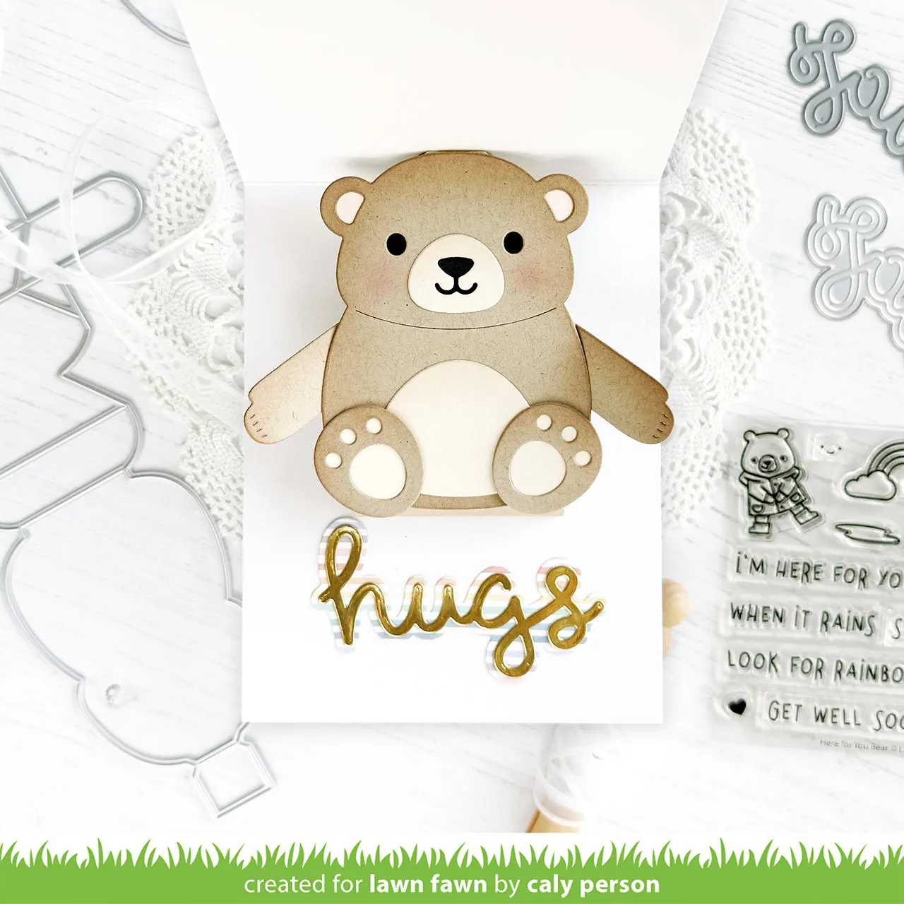 Lawn Fawn Scripty Hugs Outline Add-On Stanze LF4214