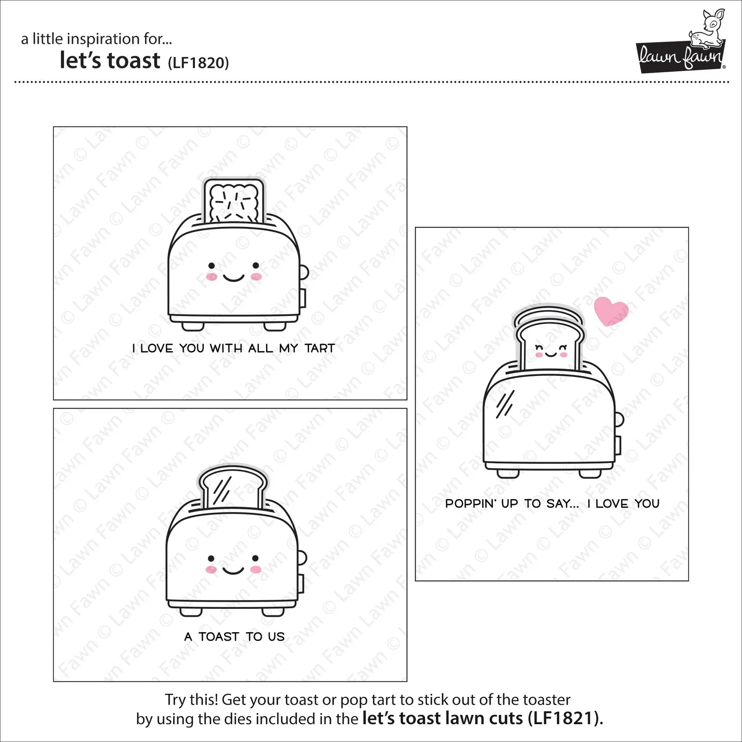 Lawn Fawn Let's Toast Stempelset Toast Toaster