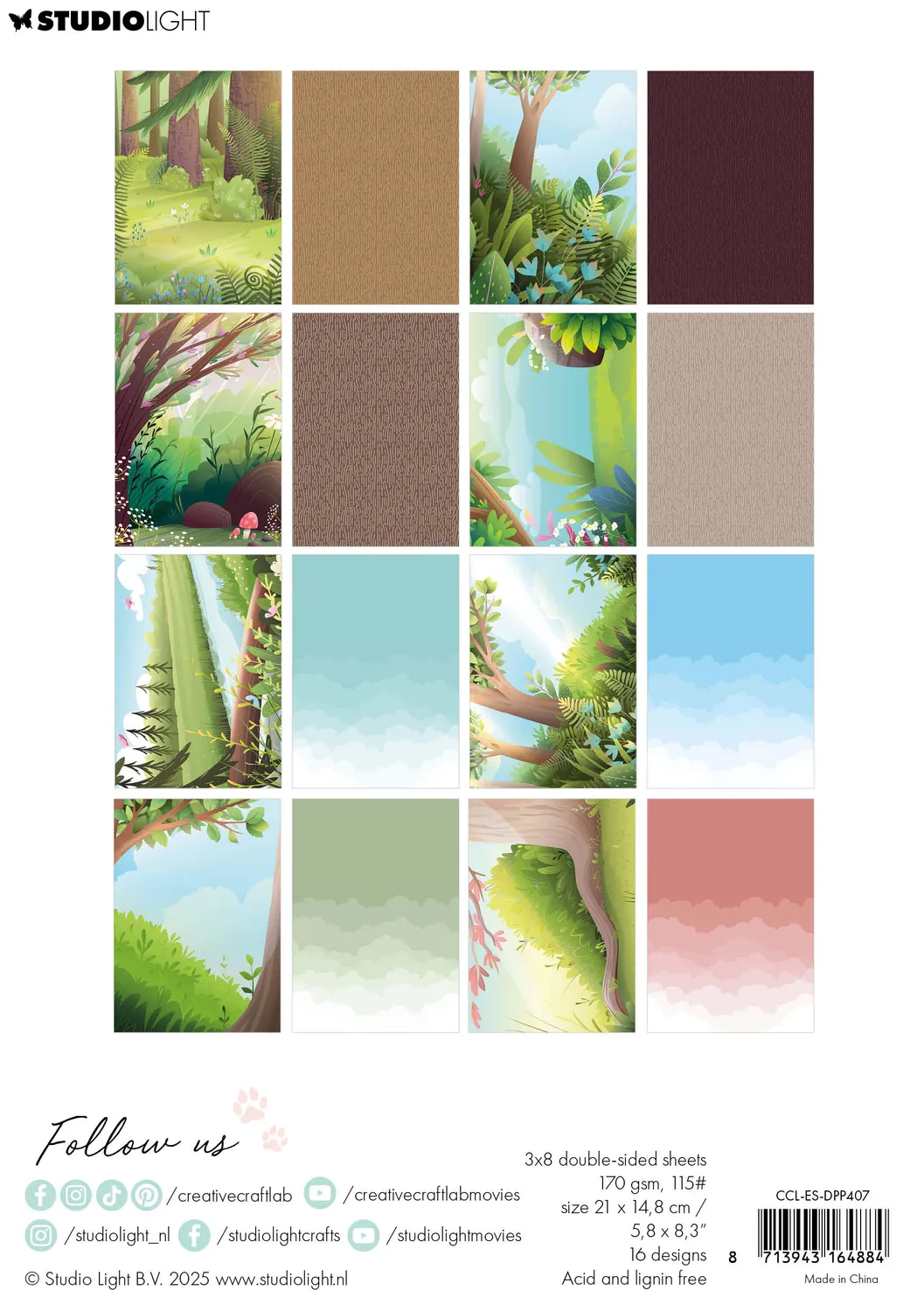 StudioLight Creative Craftlab Designpapier Green Forest A5