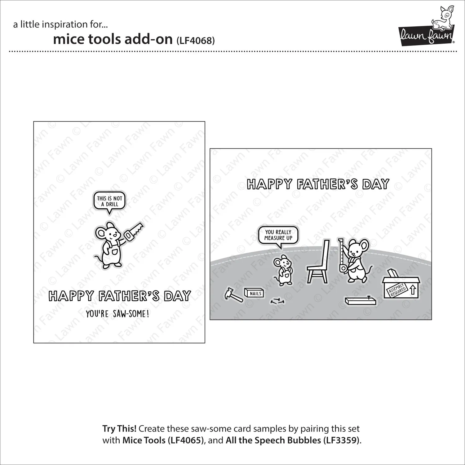 Lawn Fawn Mice Tools Add-On Stempelset Werkzeug-Maus