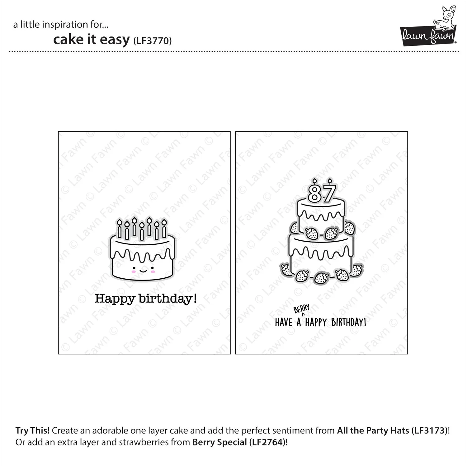 Lawn Fawn Cake It Easy Clear Stamps Geburtstag Torte