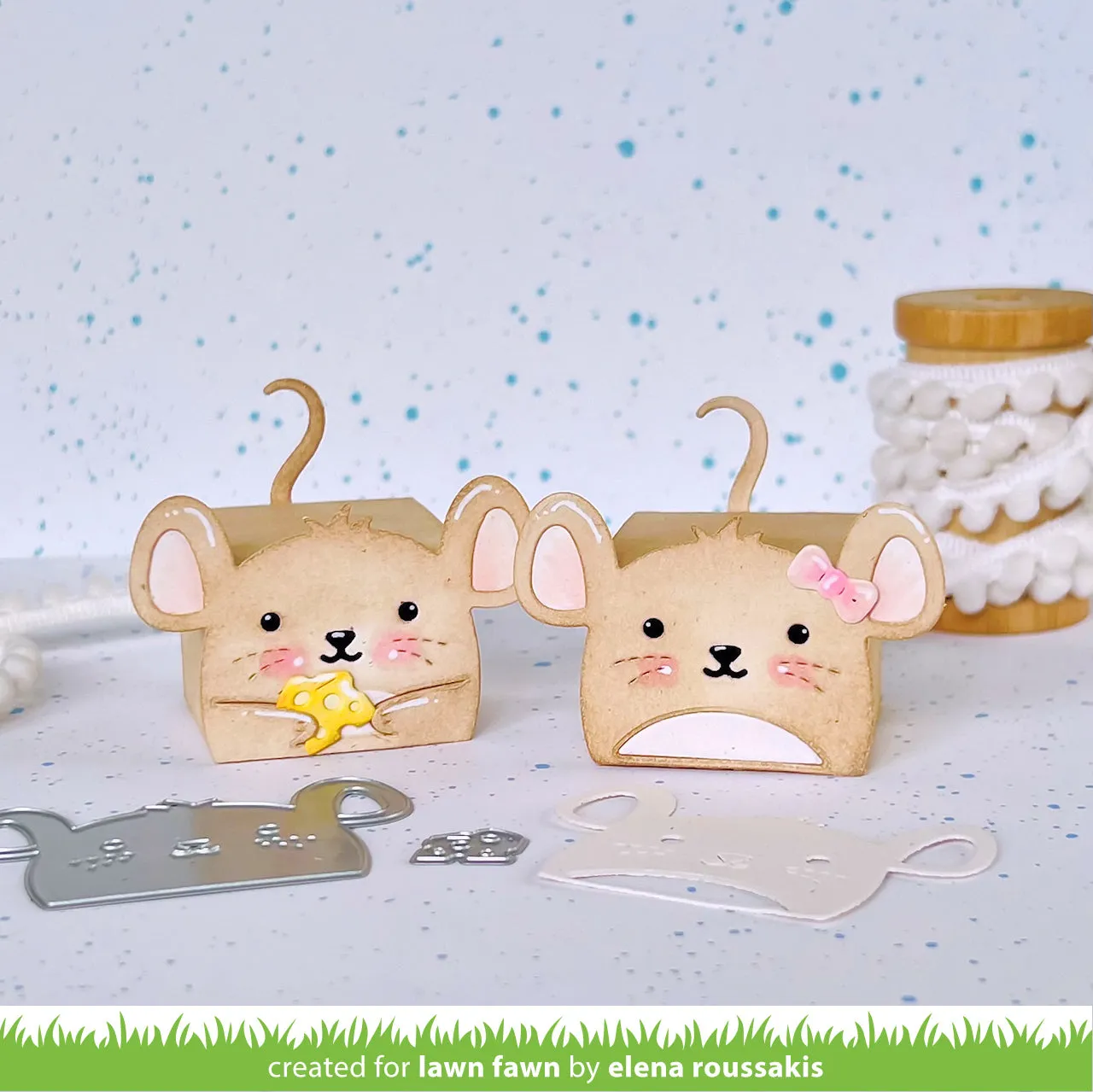 Lawn Fawn Tiny Gift Box Mouse Add-on Stanzschablone LF3809 13-tlg
