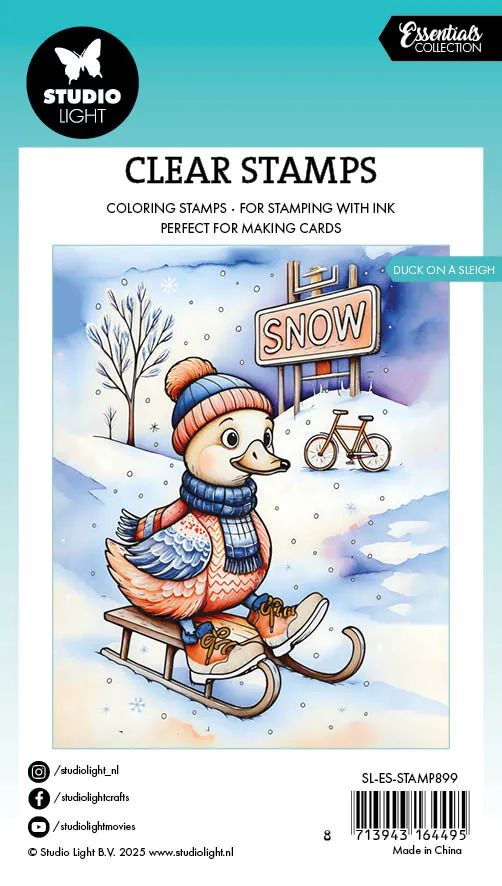 StudioLight Essentials Duck on a Sleigh Clear Stamp Ente