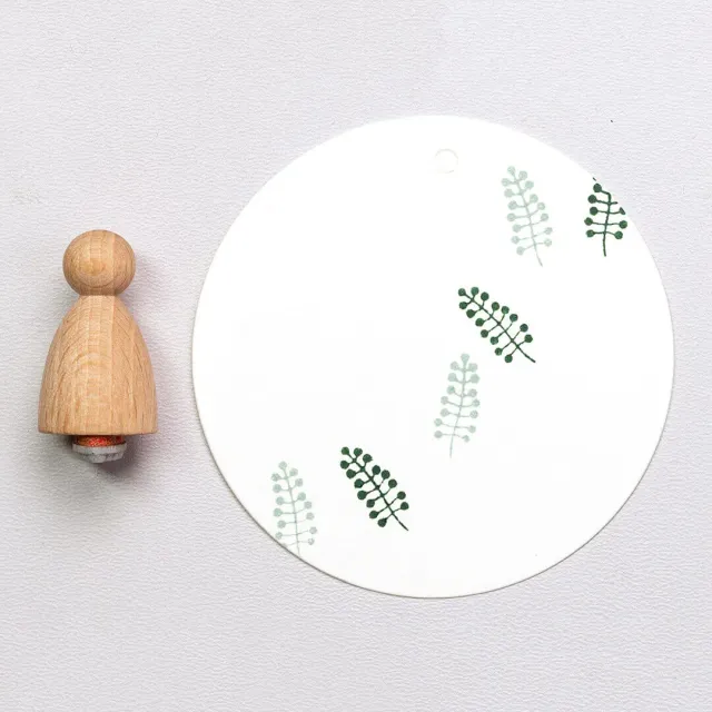 Perlenfischer Pünktchenzweig Stempel Holz 16 x 7 mm