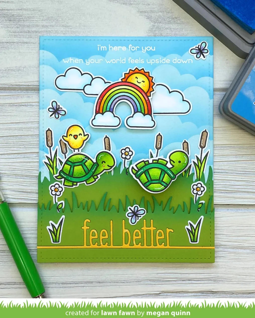 Lawn Fawn Feel Better Line Border Lawn Cuts Stanze