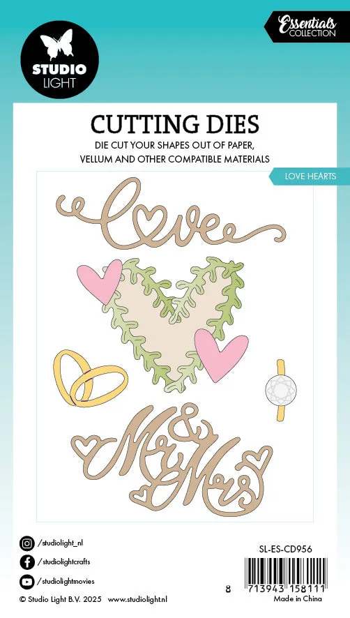 StudioLight Essentials Love Hearts Stanzschablone 75x105 mm