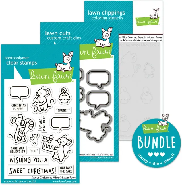 Lawn Fawn Sweet Christmas Mice Stempel Stanzen Bundle