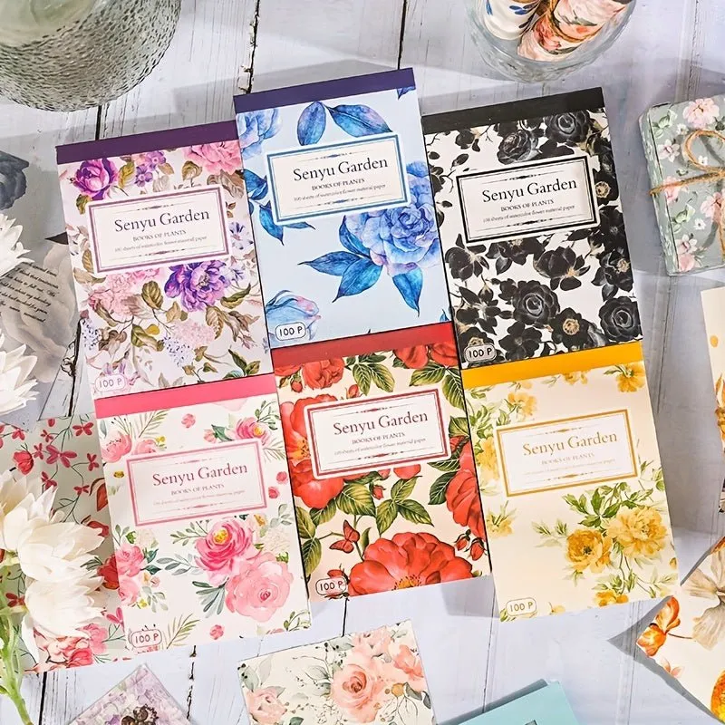 Ieebee Romantic Floral Scrapbookpapier 100-teilig