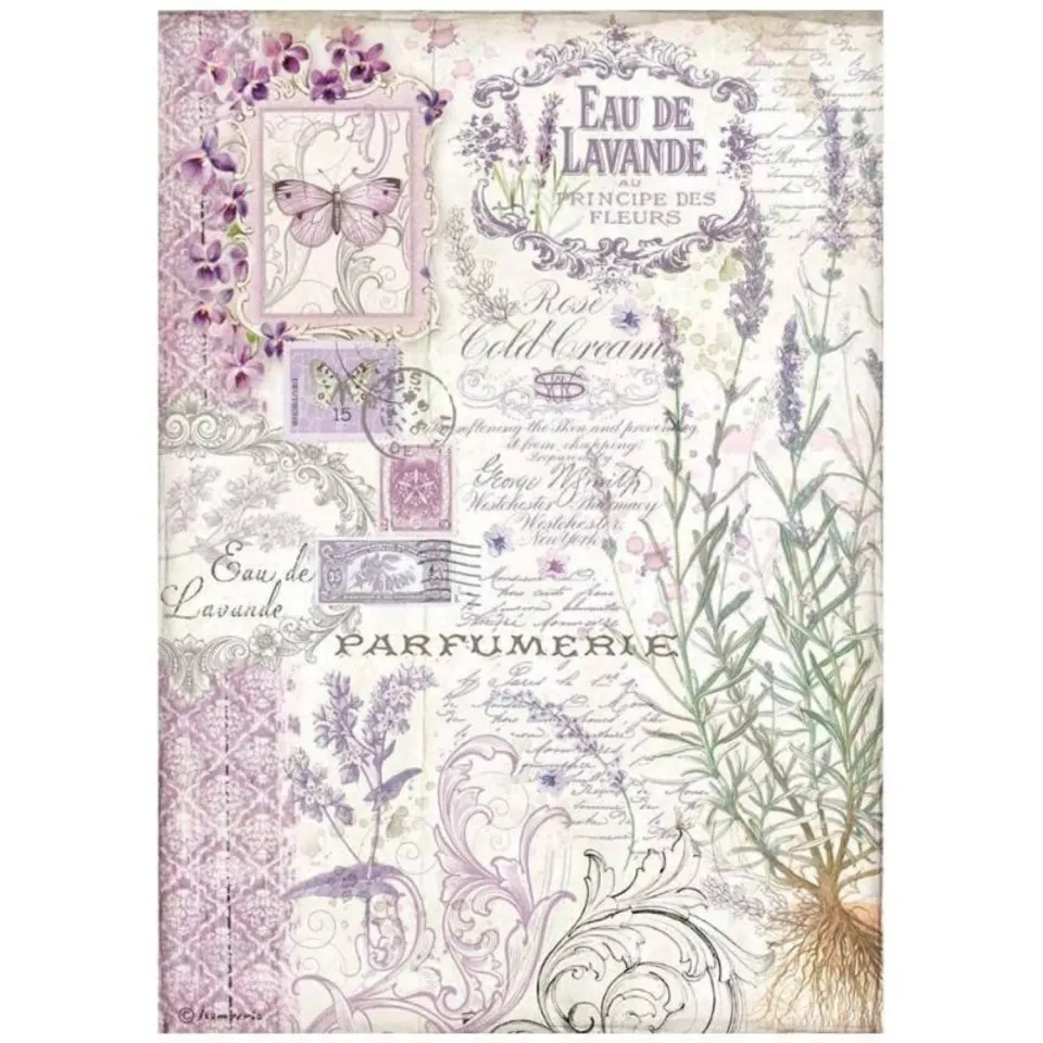 Stamperia Provence Eau de Lavande Reispapier A4 Decoupage