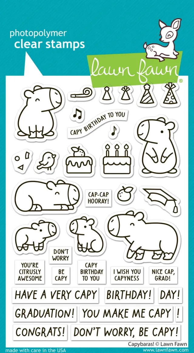Lawn Fawn Capybaras Stempelset Geburtstag