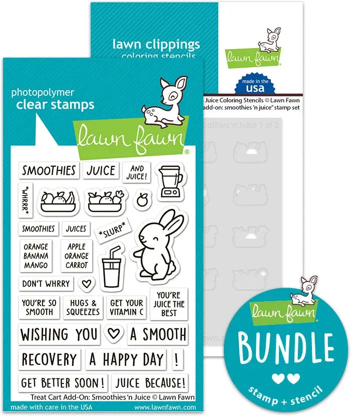 Lawn Fawn Treat Cart Smoothies Stempel Stencil Bundle