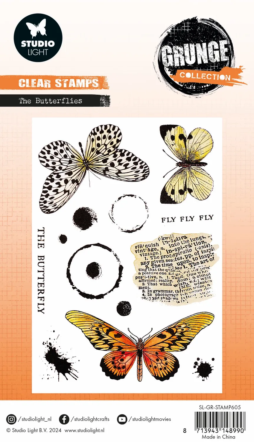 StudioLight Grunge The Butterflies Clear Stamp Stempel