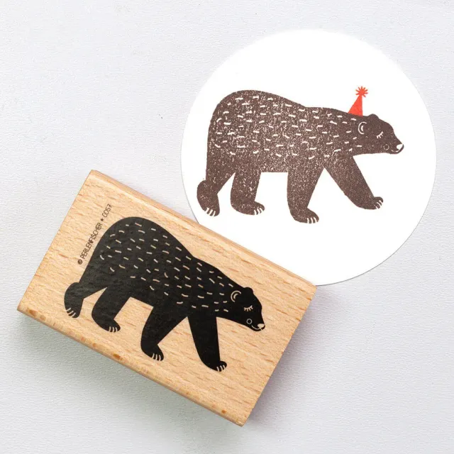 Perlenfischer Eisbär Stempel 39x60 mm Holz