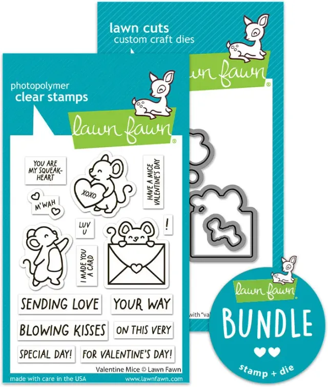 Lawn Fawn Valentine Mice Stempel Stanzen Bundle Mäuse