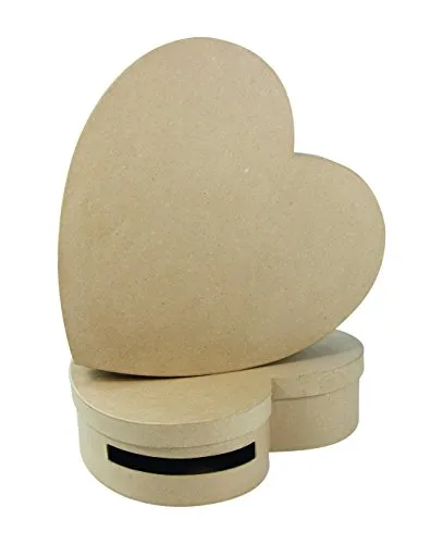 Décopatch EV003O Briefkasten Herzen 2er-Set Pappmaché