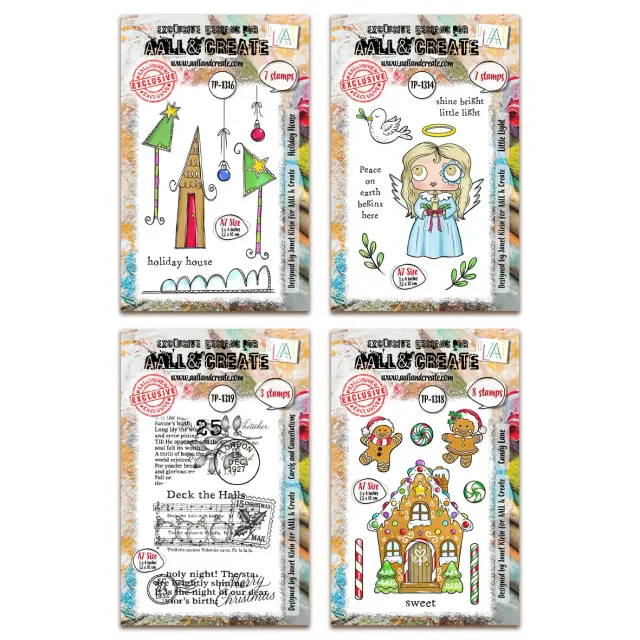 AALL and Create Holiday House Stempel Bundle A7 4er Weihnachten