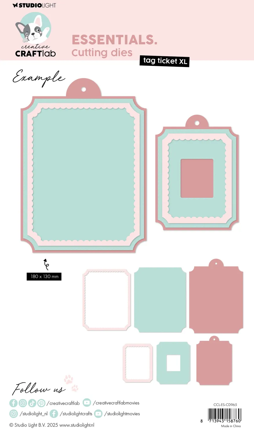 Creative Craftlab Essentials Tag Ticket XL Cutting Die Ticket