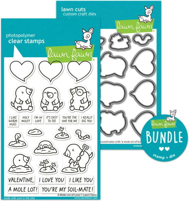 Lawn Fawn A Mole Lot of Love Stempel+Stanzen Bundle Valentinstag