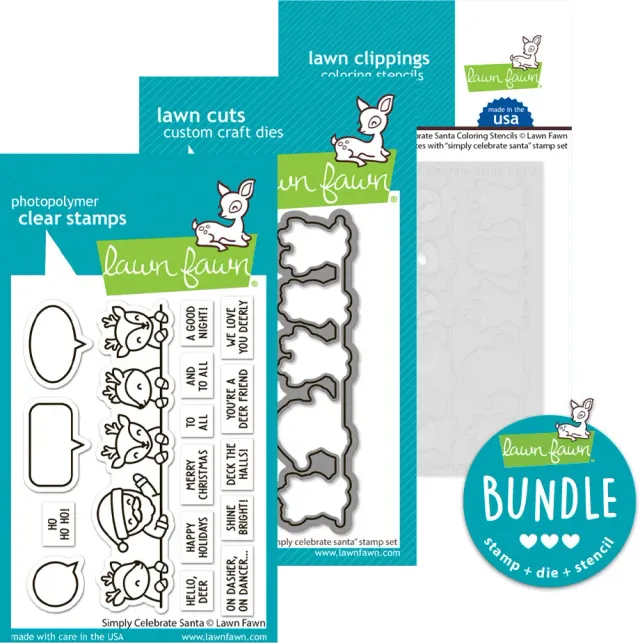 Lawn Fawn Simply Celebrate Santa Bundle Stempel+Dies Weihnachten
