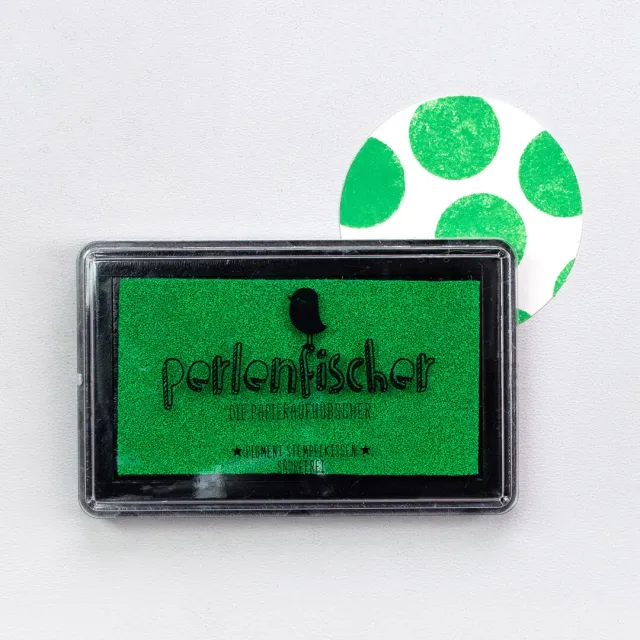 Perlenfischer Grasgrün Stempelkissen Groß Pigment lichtecht